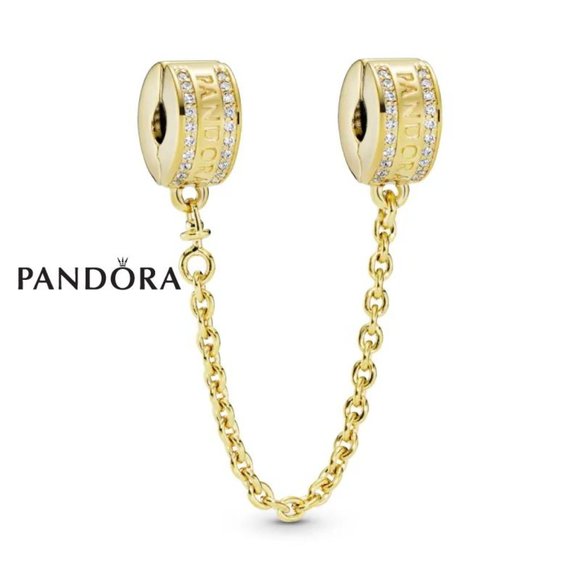 Pandora Jewelry Pandora Logo Safety Chain Clip Charm Poshmark